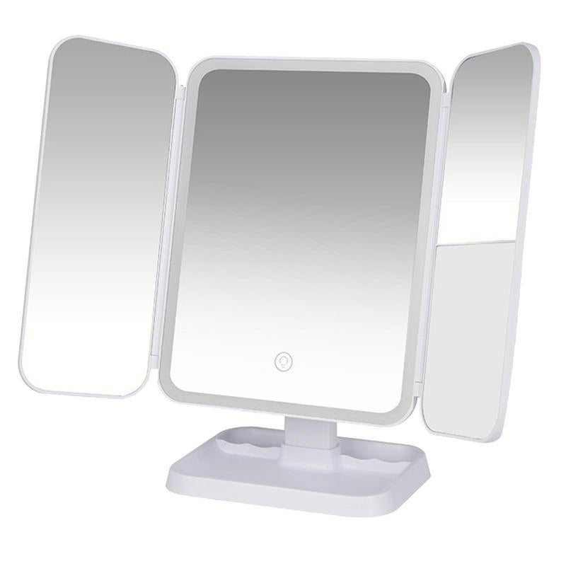 Tri-Fold LED Makeup Mirror